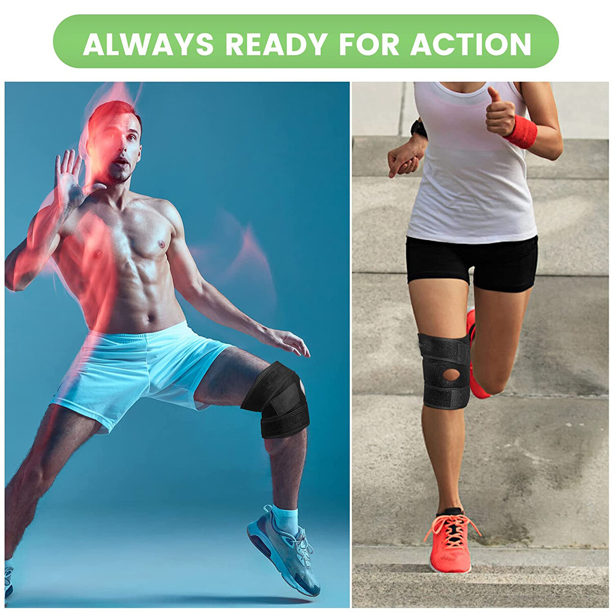 Knee Brace Compression Sleeve Support Patella Stabilizer Sport Joint Arthritis