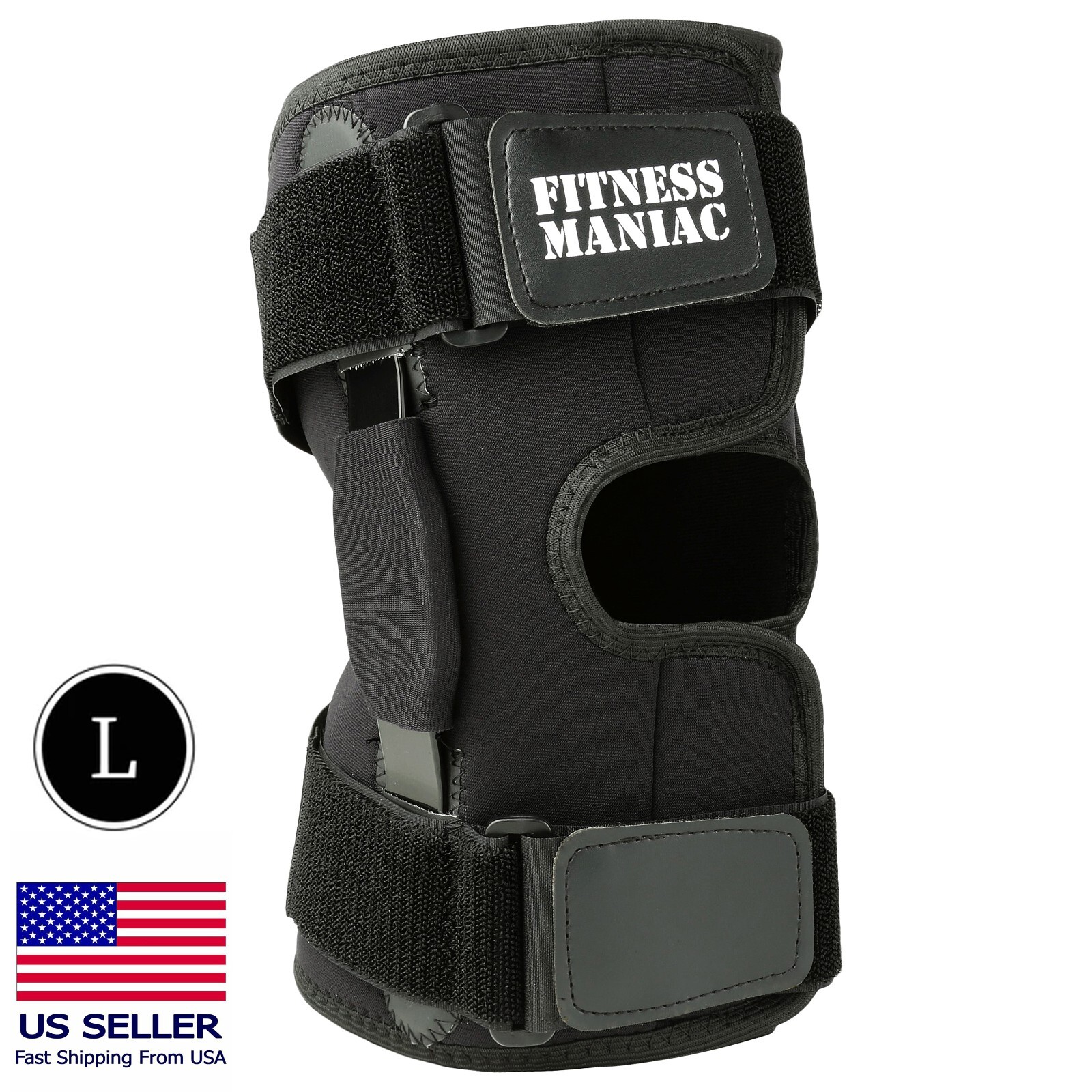 Hinged Knee Brace for Men and Women, Knee Support for Swollen ACL, Large