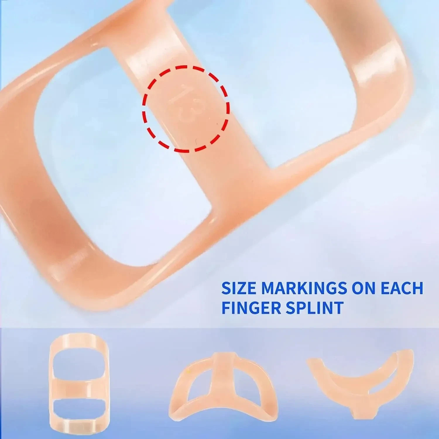 5PCS Oval Finger Splints Trigger Finger Kit for Size 2,3,4,5,6,7,8,9,10,11,12 US