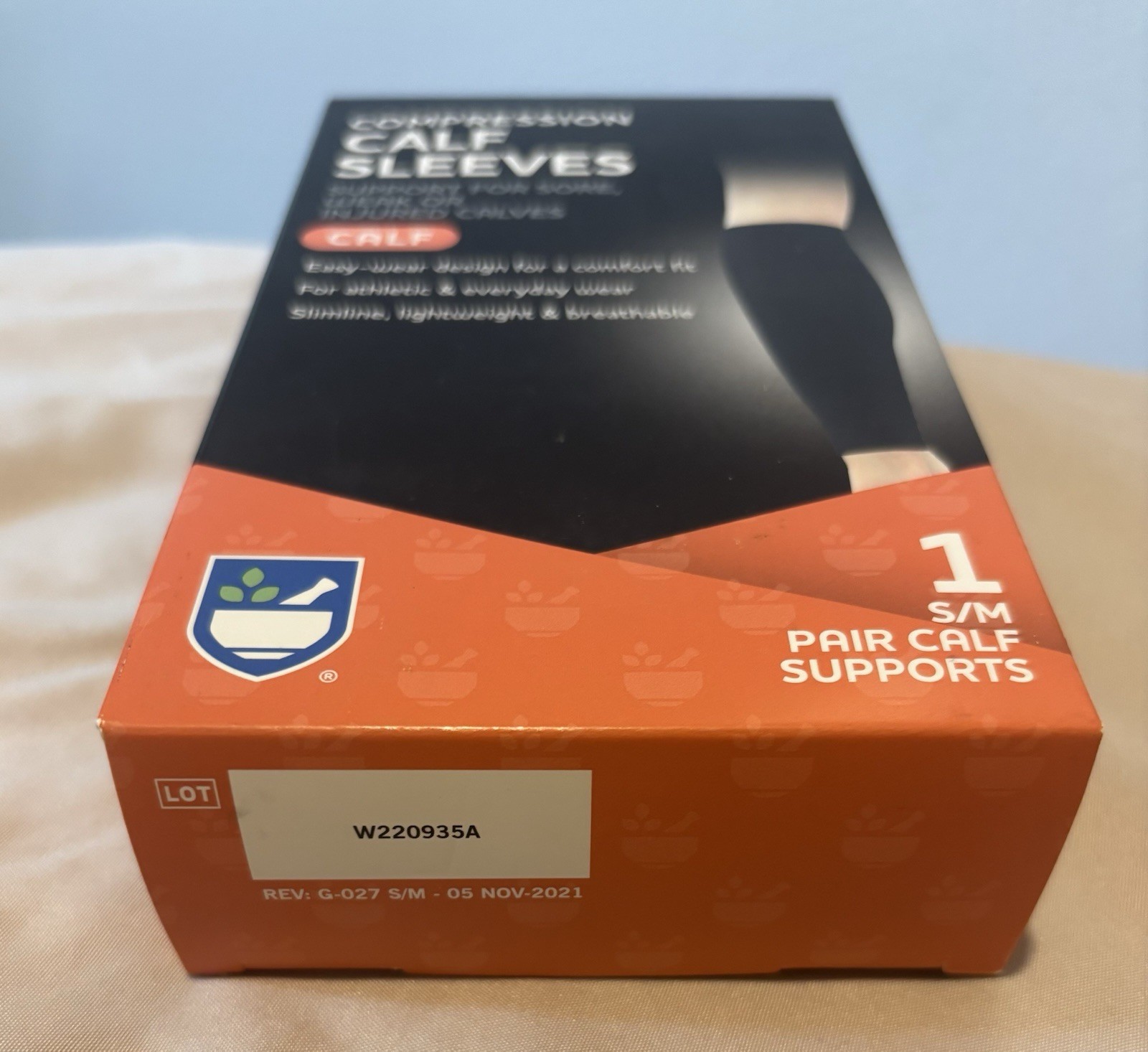 Rite Aid Compression Calf Sleeves 1 Pair S/m Support for Sore Injured Calfs New