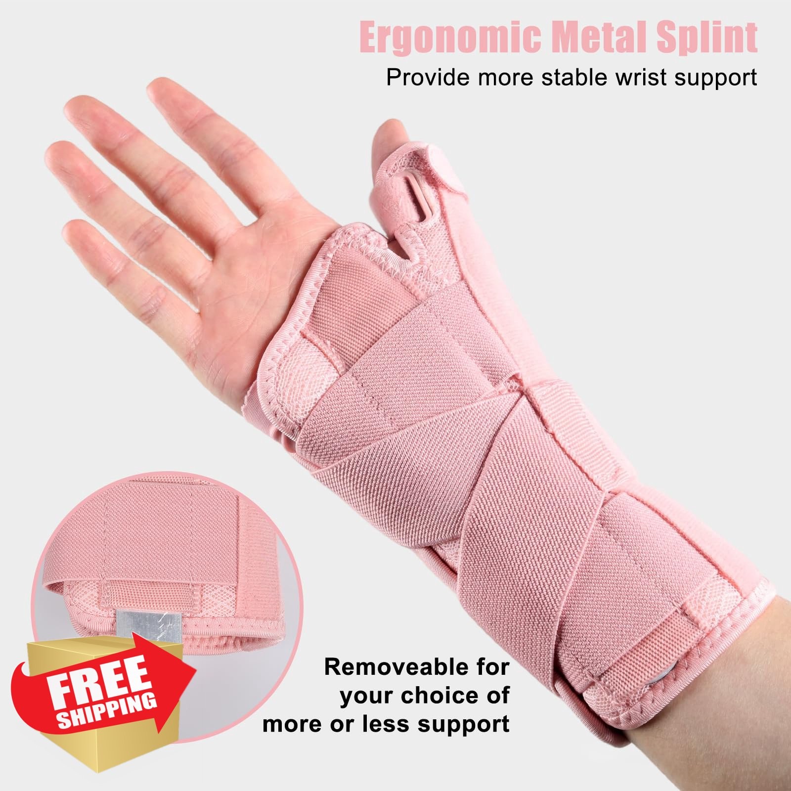 NuCamper Carpal Tunnel Wrist Brace Thumb Support Right Hand S/M