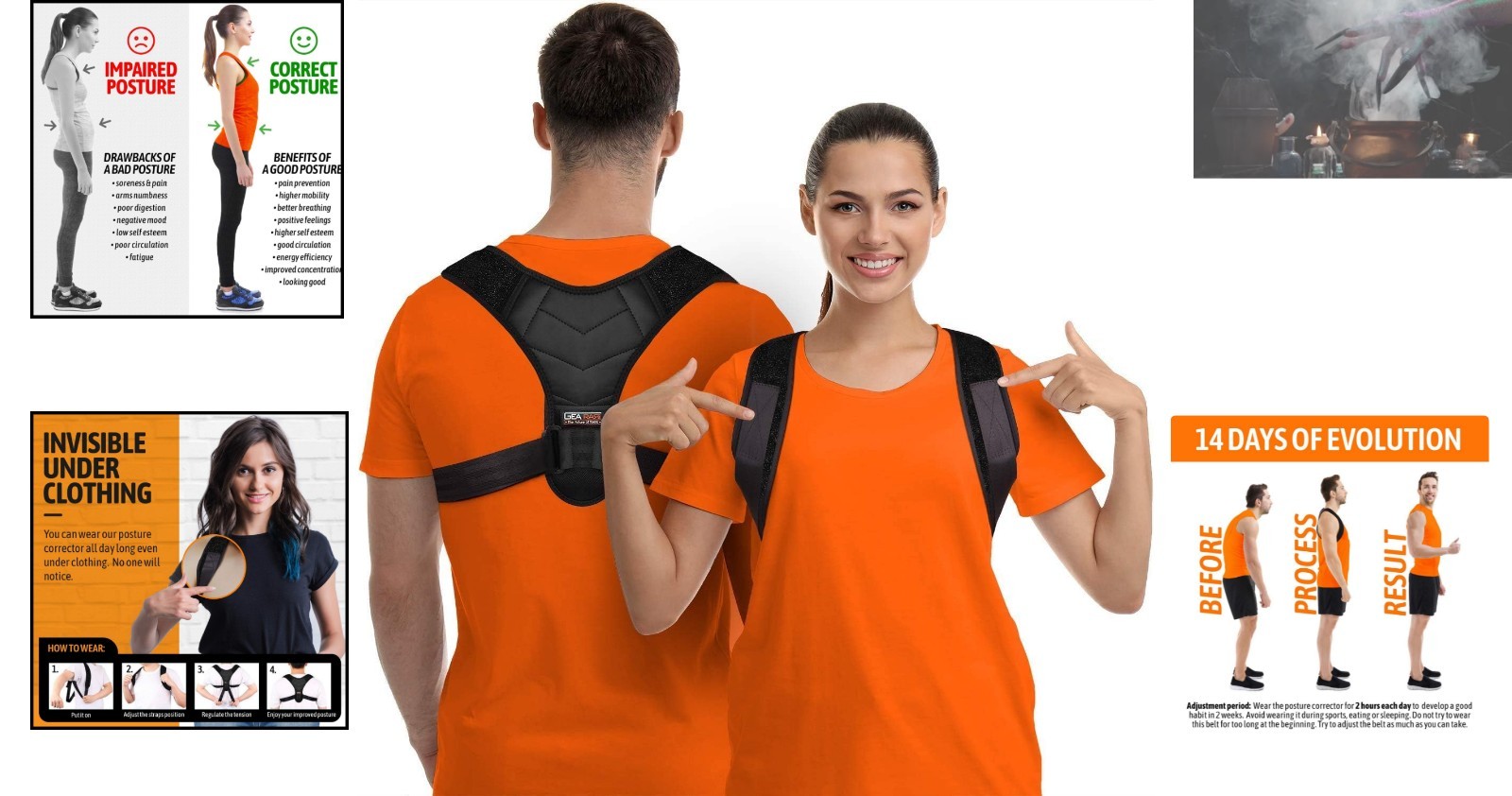Adjustable Posture Corrector for Men & Women – Clavicle Brace for Pain Relief