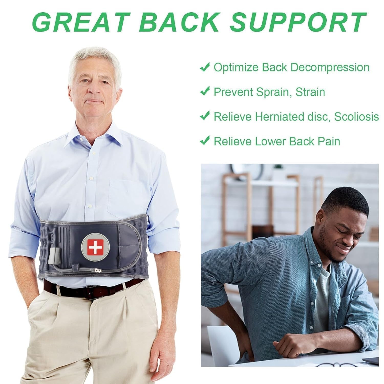 Decompression Belt for Lower Back Pain Relief and Lumbar Support Spinal 29-49 in