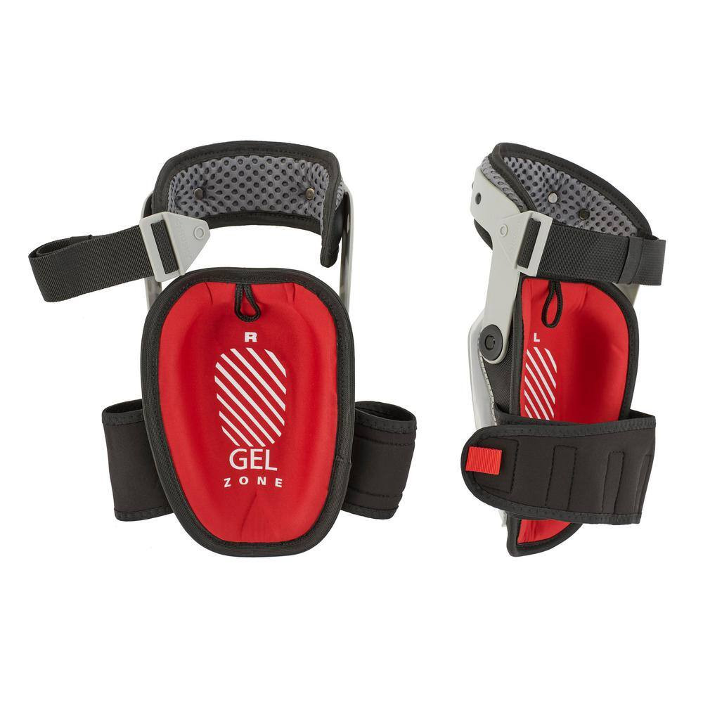 Gray Gel Soft Cap Articulating Hinge Knee Pad with Adjustable Straps