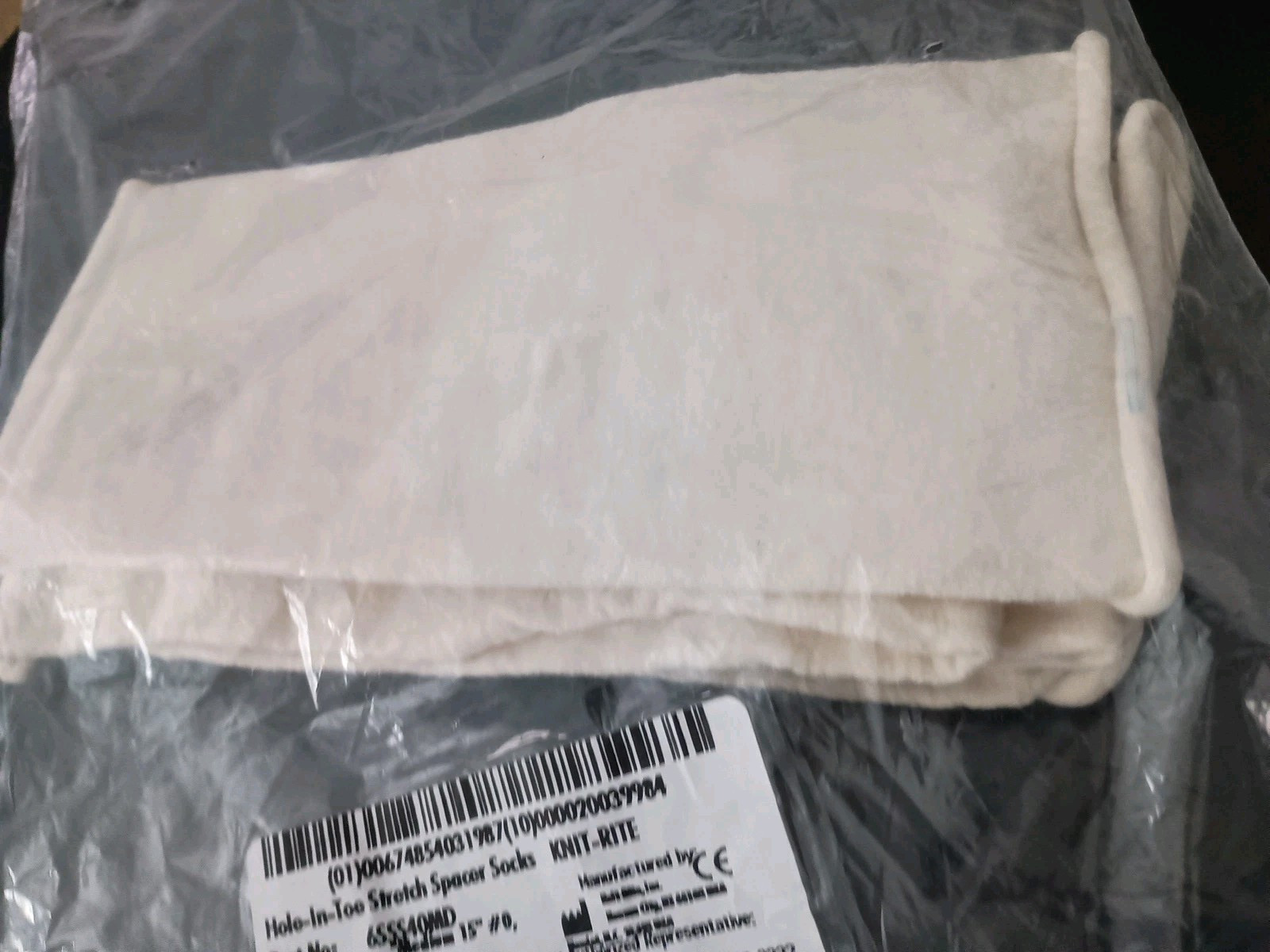 Knit-Rite Hole In Toe Stretch Spacer Socks Quantity Of 4 Pieces Size #1 Medium