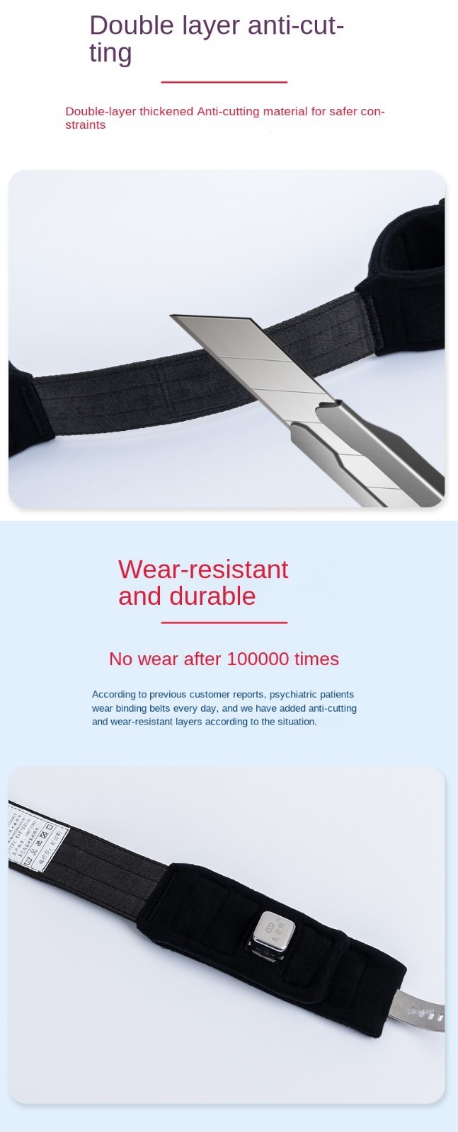 Standing Hands Restraint Strap Fast Plug Style For Rehabilitation Healthcare