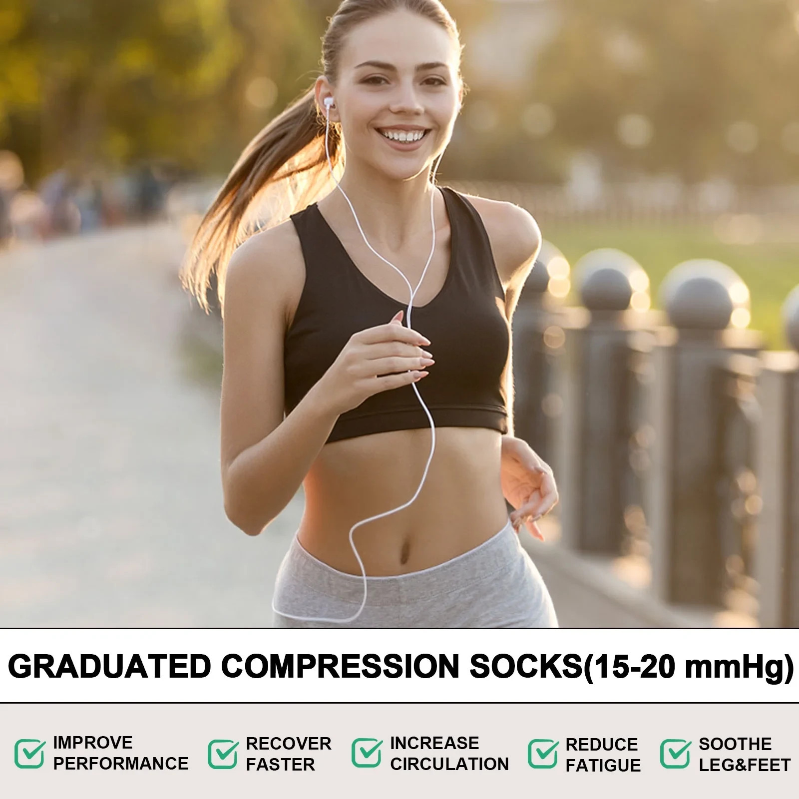 6 pairs Women’s Exercise Compression Socks Support Running Cycling Yoga Foot S/M