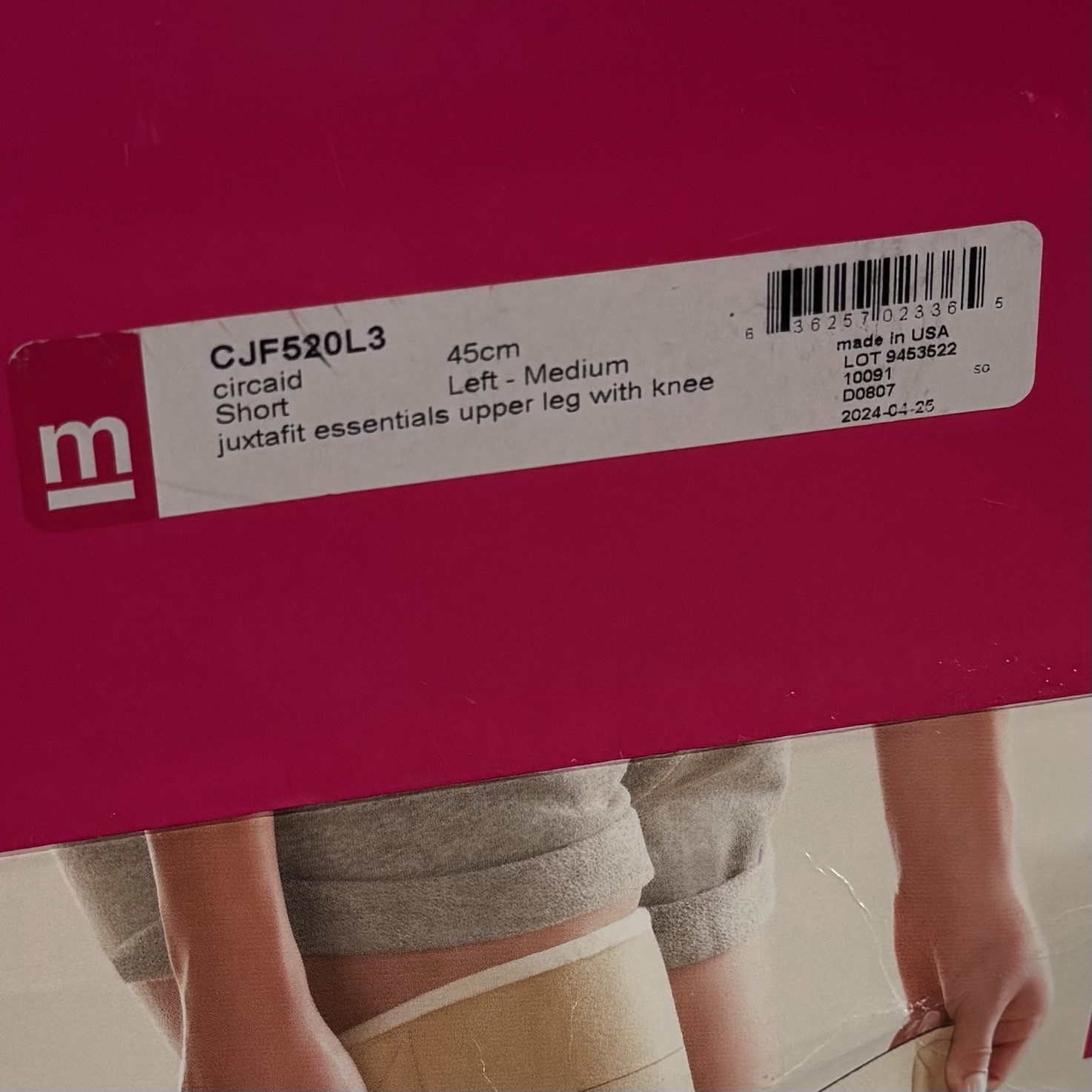 Medi Circaid Juxtafit Compression Wrap Upper Leg w/ Knee 45cm Short Left Medium