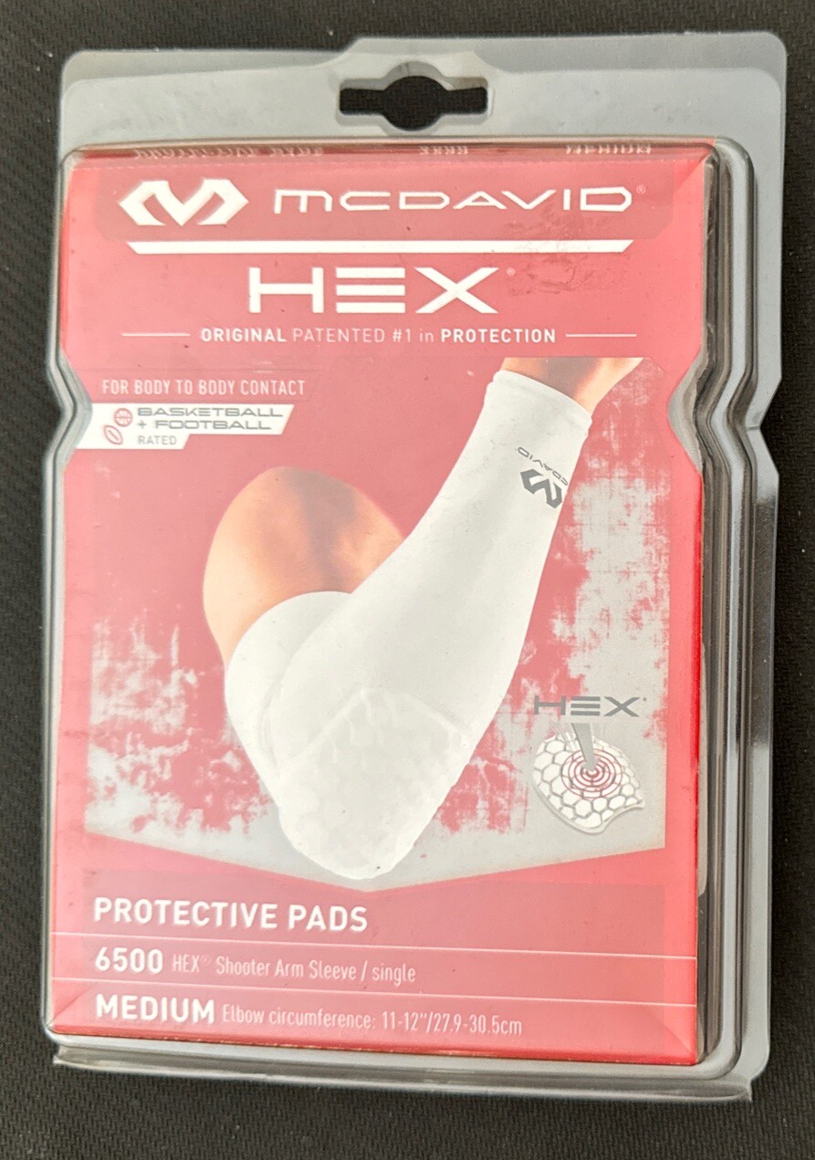 McDavid Adult HEX Protective Shooter Arm Sleeve White Size Medium New