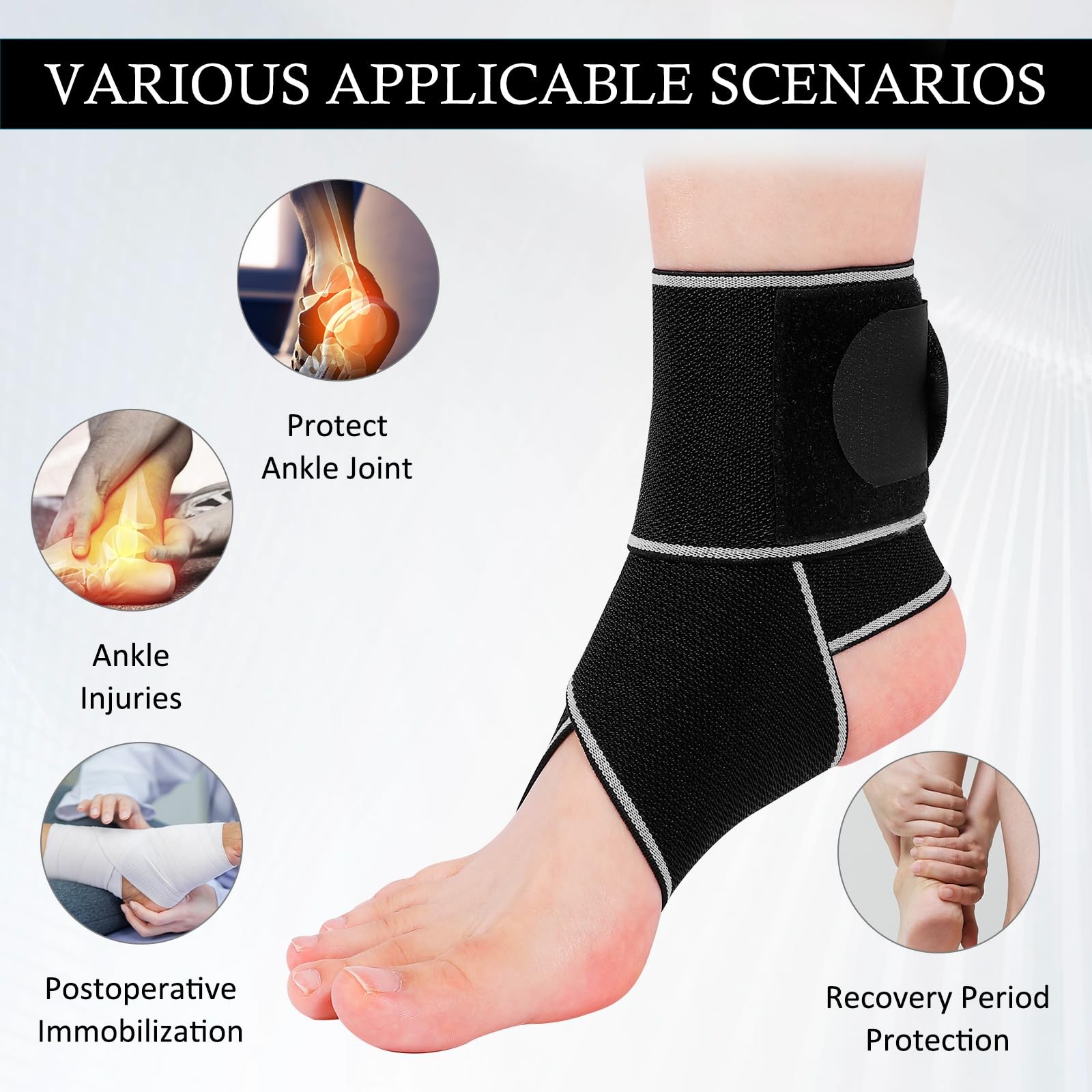 KTSAY Ankle Brace for Sprained Ankle, Support Women & Men, Gray