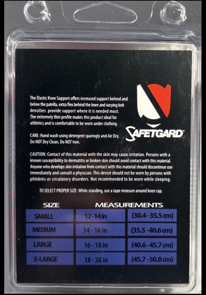 Safetgard All Sports(Football/Baseball/Soccer)Compress Support Medium 14-16”-NEW