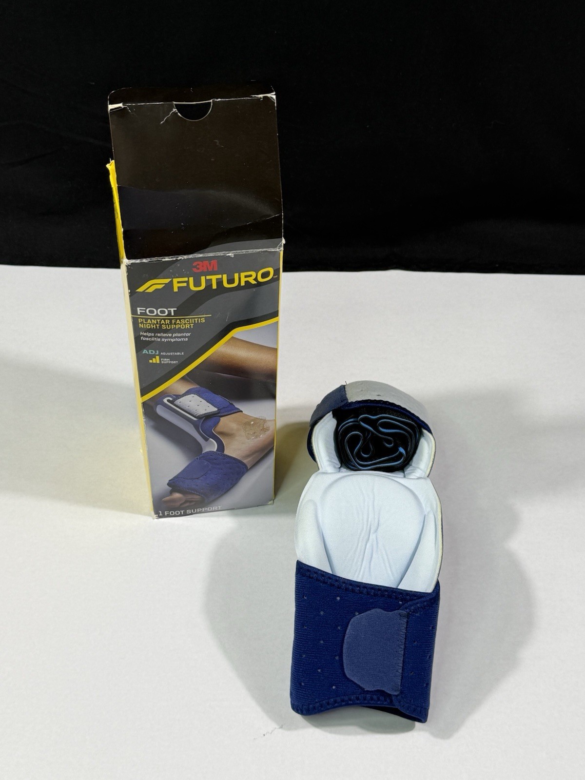 3M FUTURO Plantar Fasciitis Foot Brace Adjustable Straps Firm Support Blue White