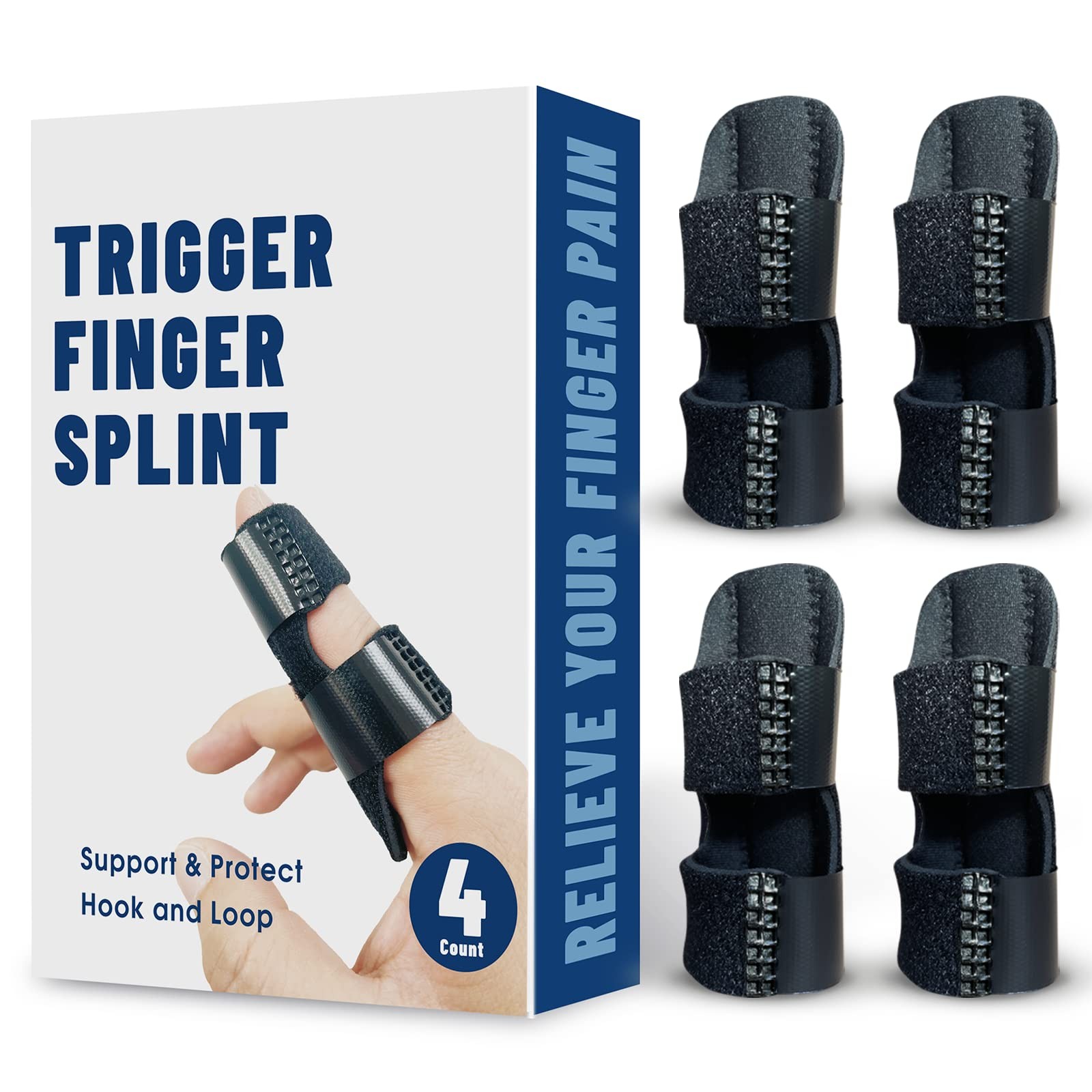 4 Pcs Trigger Finger Splints/Brace for Knuckle Immobilization,Broken Protecto…