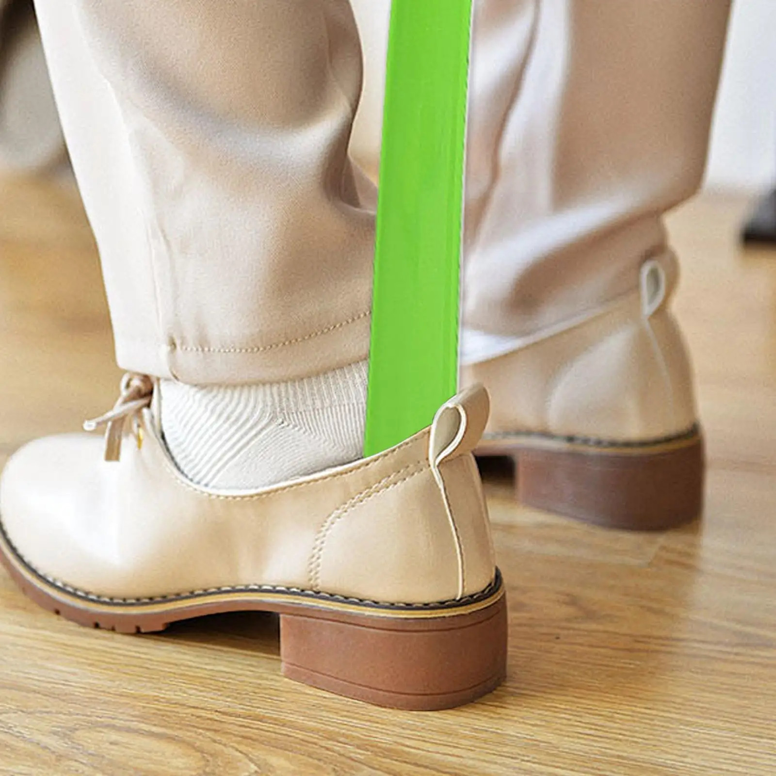 42.5X4X2.2Cm Easy to Use ABS Long Handle Shoes Horn Artifact Pull Pumping Shoes