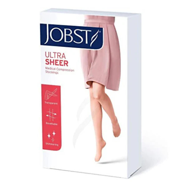 JOBST UltraSheer Knee High Closed Toe 8-15mmHg (Silky Beige) Medium