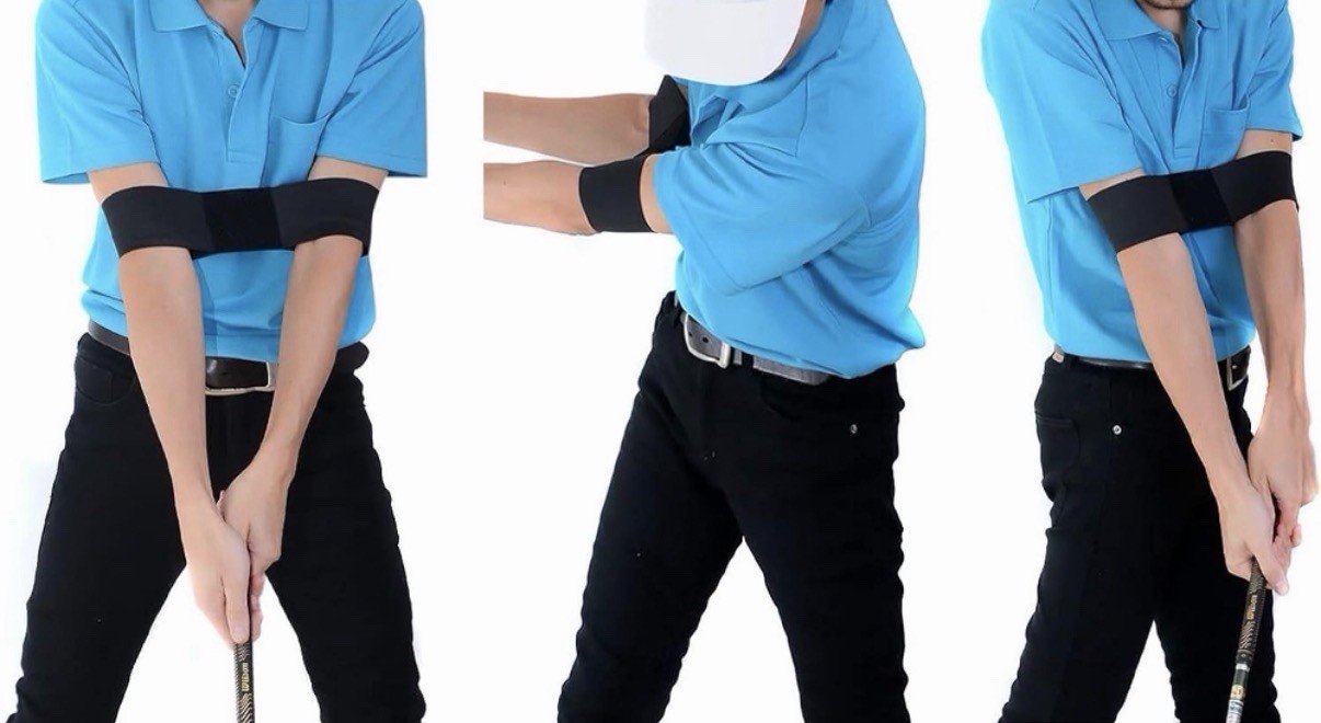 Golf Trainer Adjustable Black Wrist & Hand Stabilization Brace Support, One Size