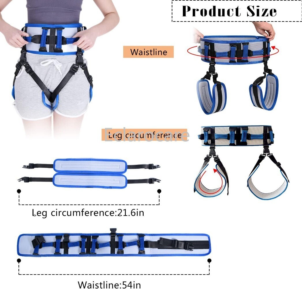 Transfer Belt with 10 Handles Nursing Safety Patient Assist Elderly Handicap Leg