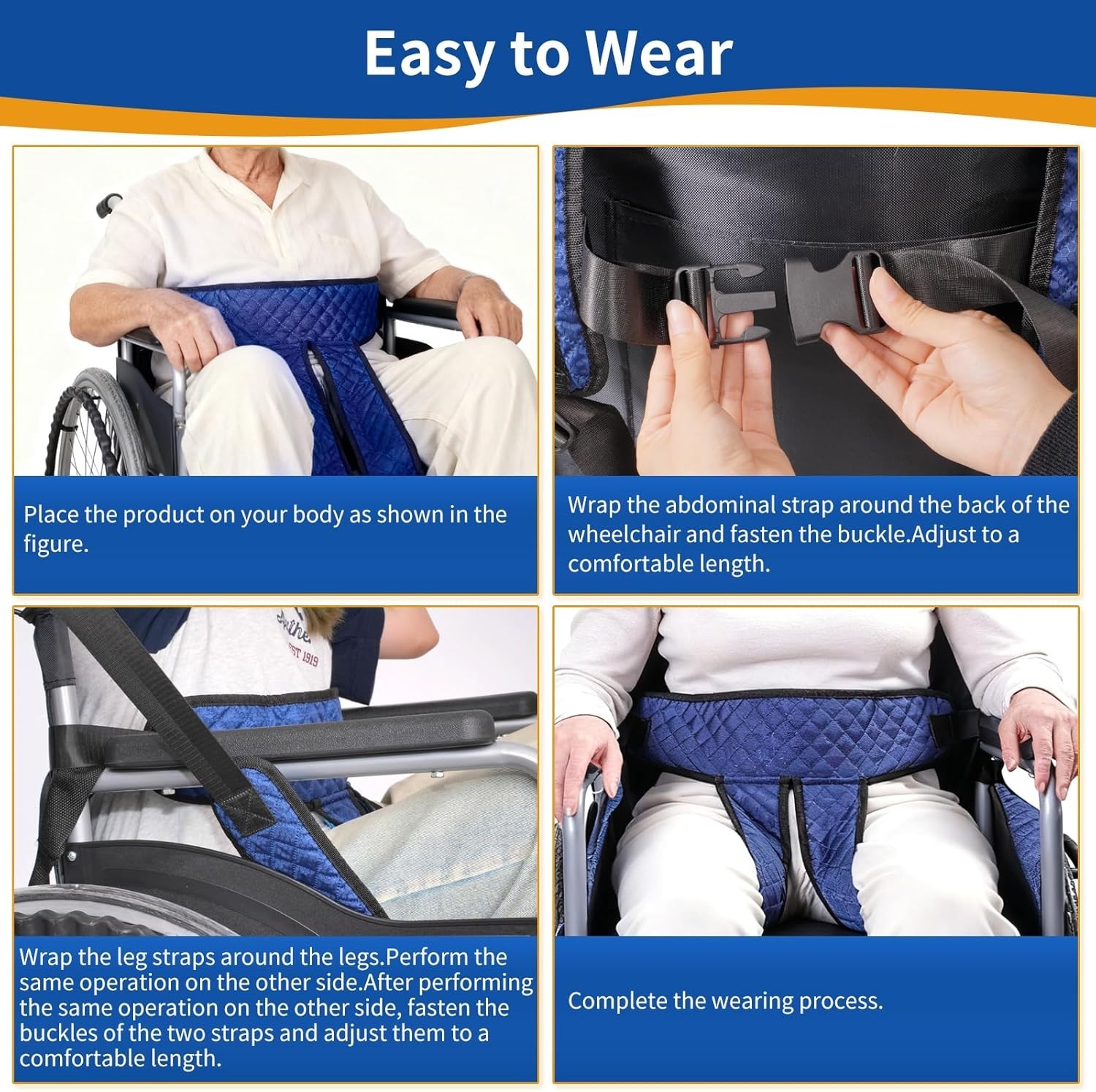 Durable Multi-Buckle Wheelchair Belt – Adjustable Safety Strap for All Settings