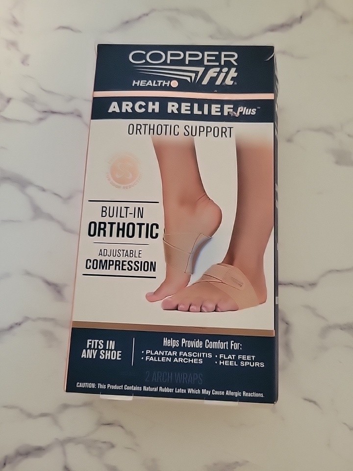 Copper Fit Health Unisex Arch Relief Plus with Built-In Orthotic Support.