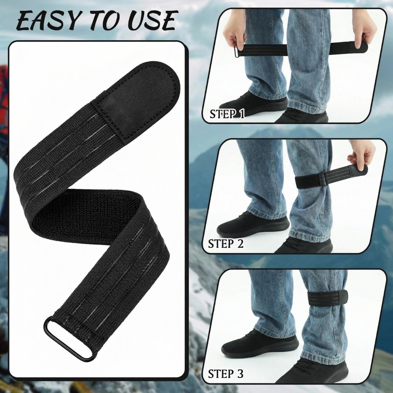 Adjustable Elastic Ankle Straps for Cycling, Climbing & Outdoor Sports – Safety