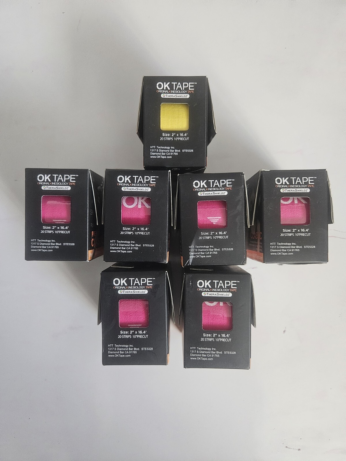 OK TAPE Kinesiology Tape 10 inches Precut, Cotton Elastic PINK