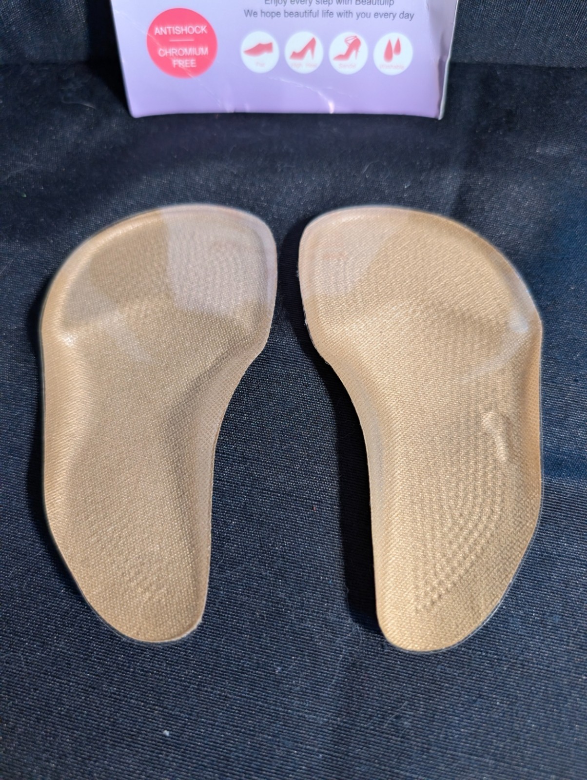 Gel Arch Support Insoles – 3 Pairs for Flat Feet, Pain Relief (Beige)