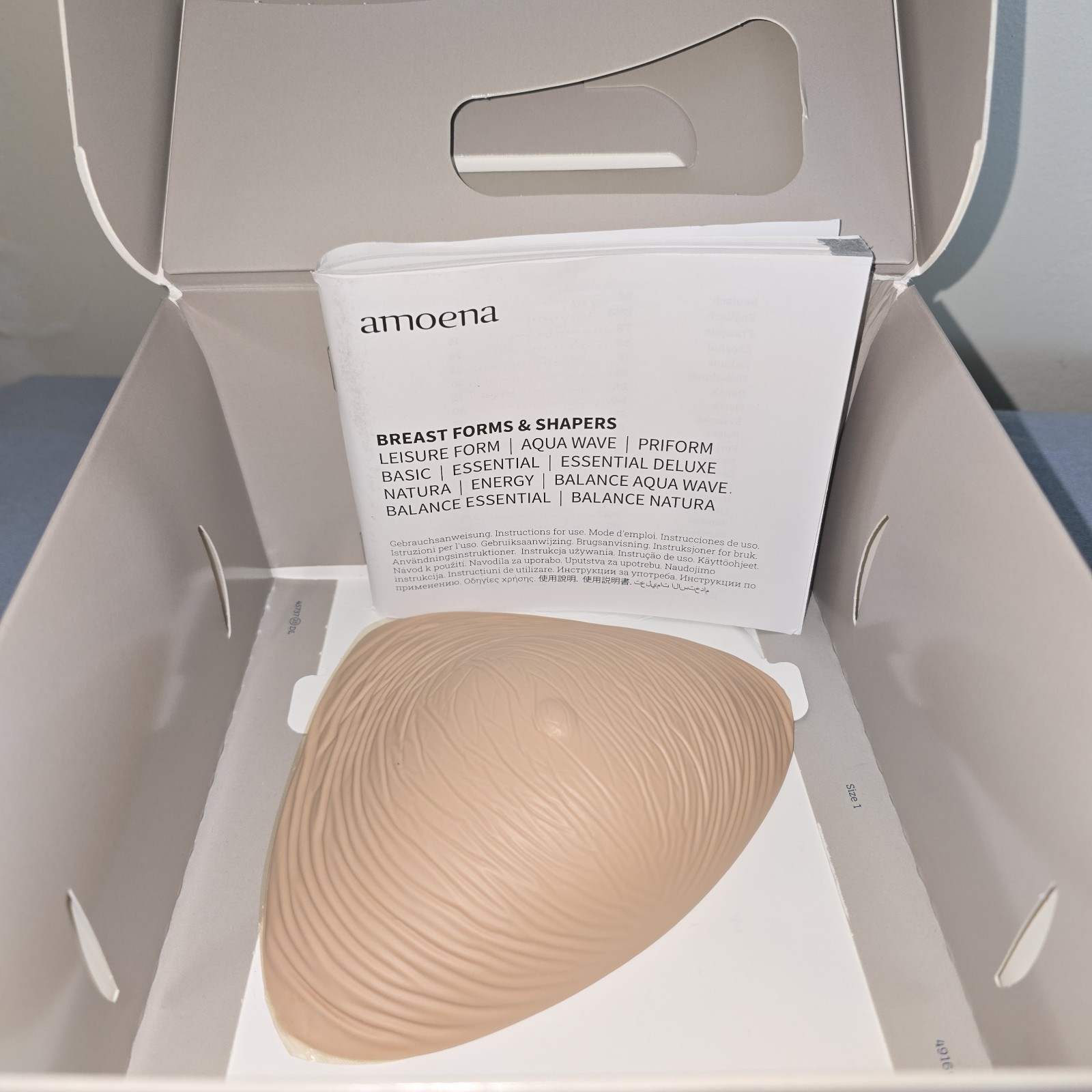 Amoena 149 Aqua Wave Breast Swim Form Size 4 Very Good Box Manual