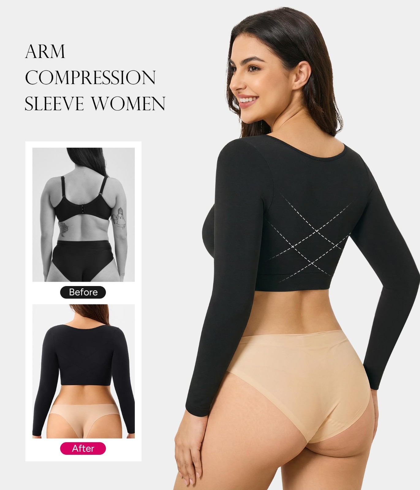 Slimming Arm Compression Sleeve for Women – Upper Arm Shaper, Support & Tone