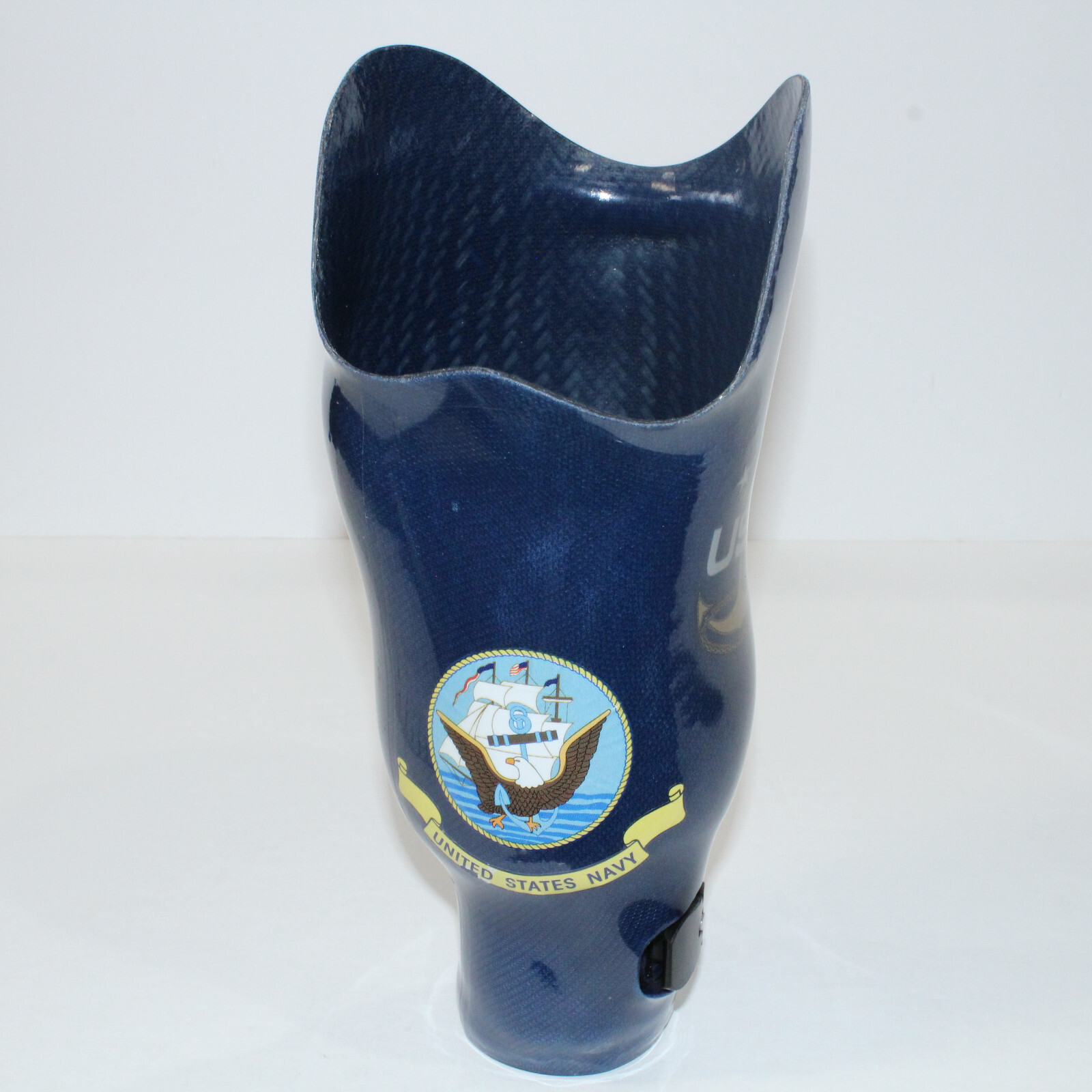 US NAVY USN PROSTHETIC LEFT BELOW KNEE LEG SOCKET w EXPULSION VALVE & BASE PLATE