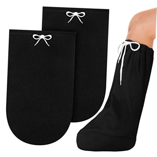 2 Pcs Leg Cast Cover, Sock for Casted Foot Below Knee 21.26 x 11.02In Black