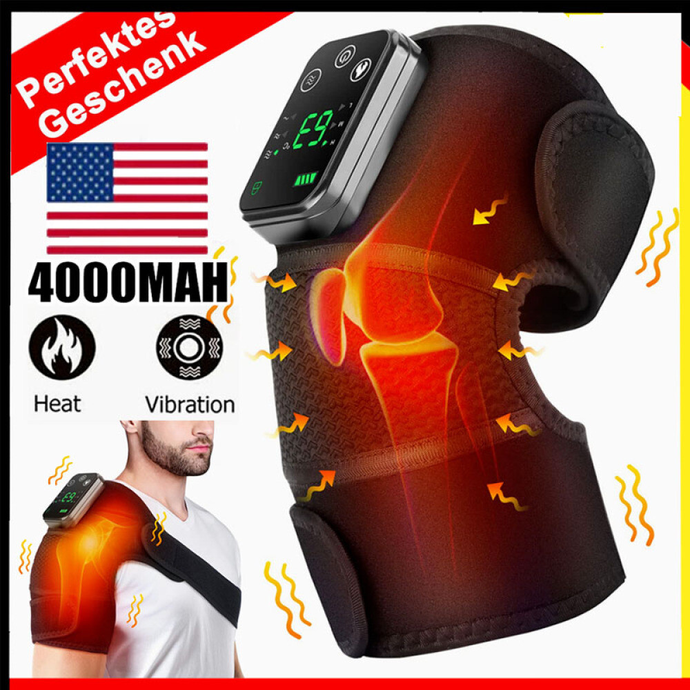 Cordless Knee Heated Massager Heat Vibration Brace Wrap for Knee Elbow Shoulder
