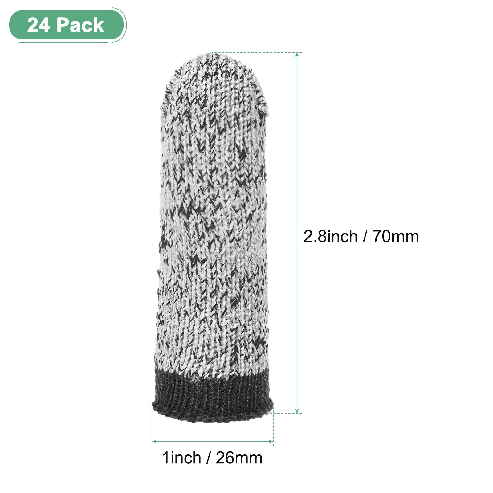 24-Pack Protective Cutting Fingers, Finger Covers [Grey Black]