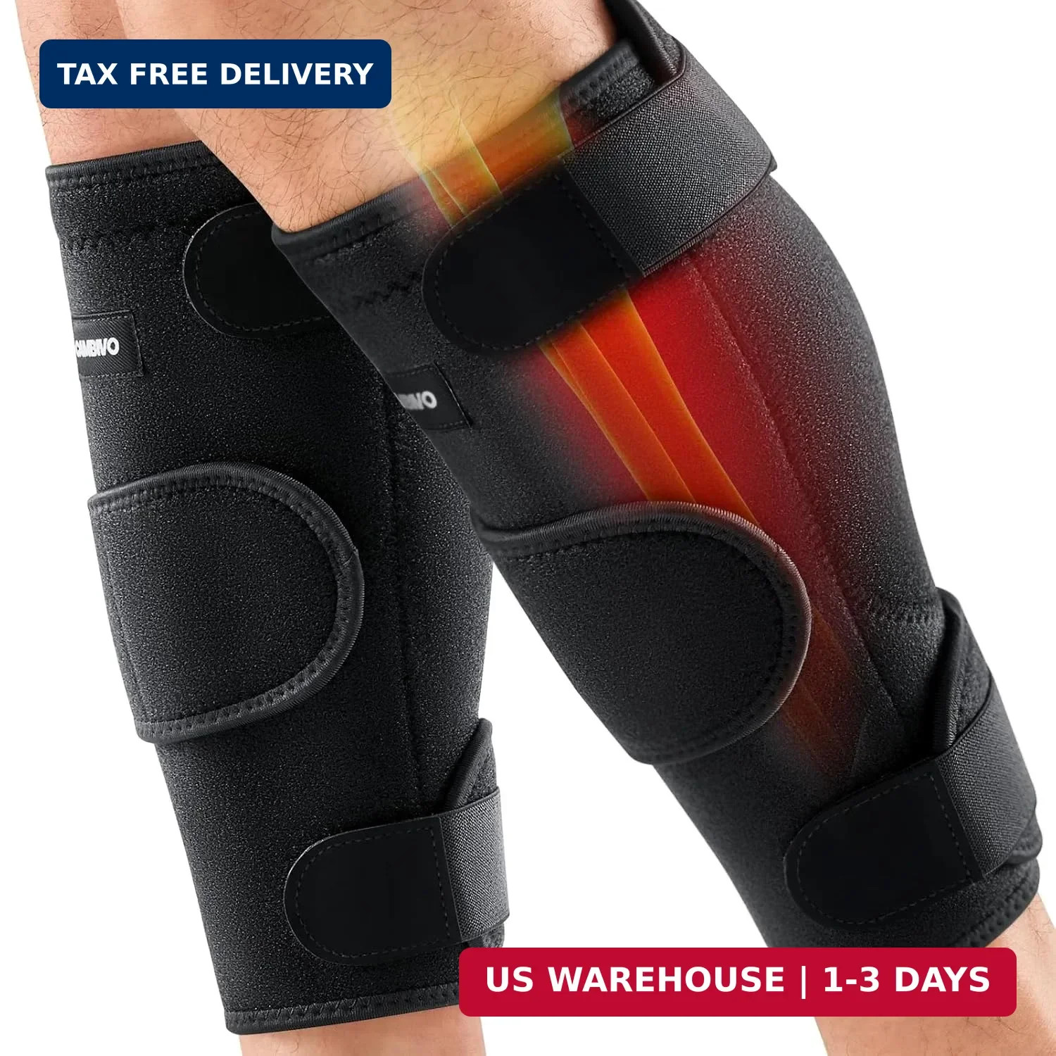 Calf Brace for Torn Calf Muscle – 2 Pack Adjustable Neoprene Compression Sleeve