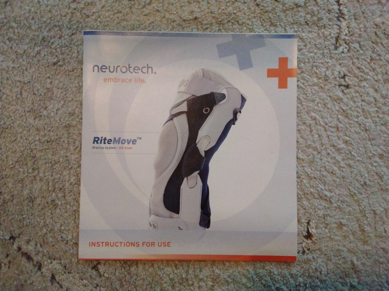 Neurotech RiteMove Knee Brace Size L Gray/Black Pain Control Rehab 1903-0902-104