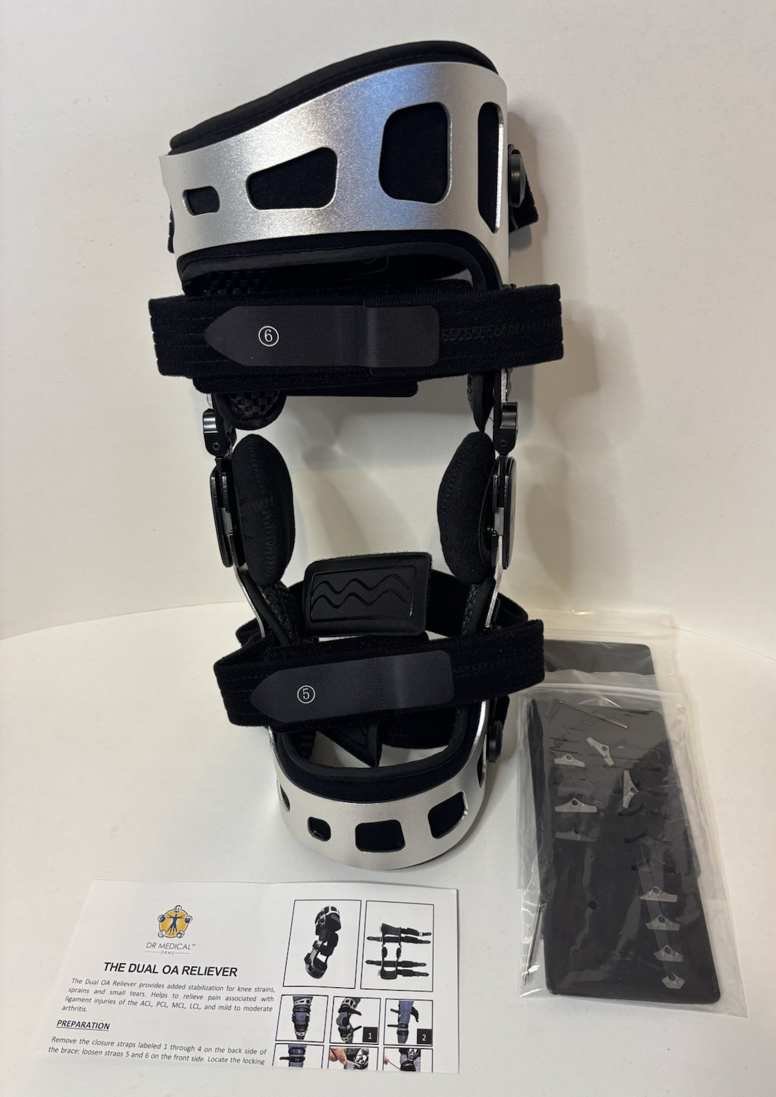 Dual OA Reliever Hinged LEFT Knee Brace Size Large KB0104-147L-03 NEW