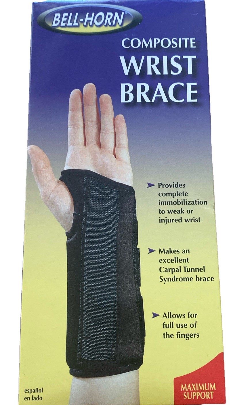 Bell-Horn Composite Wrist Brace Left Medium(6.5-7.5″ Wrist Circ.)