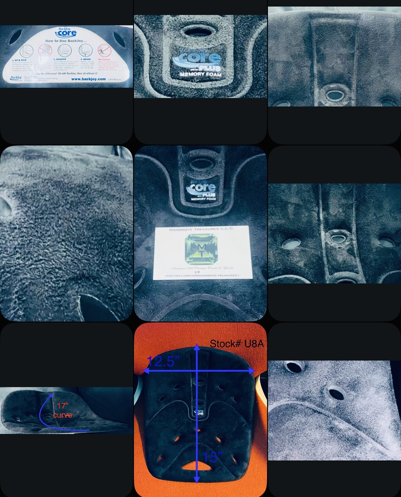 BackJoy Core Traction Plus Memory Form Posture Support Cushion