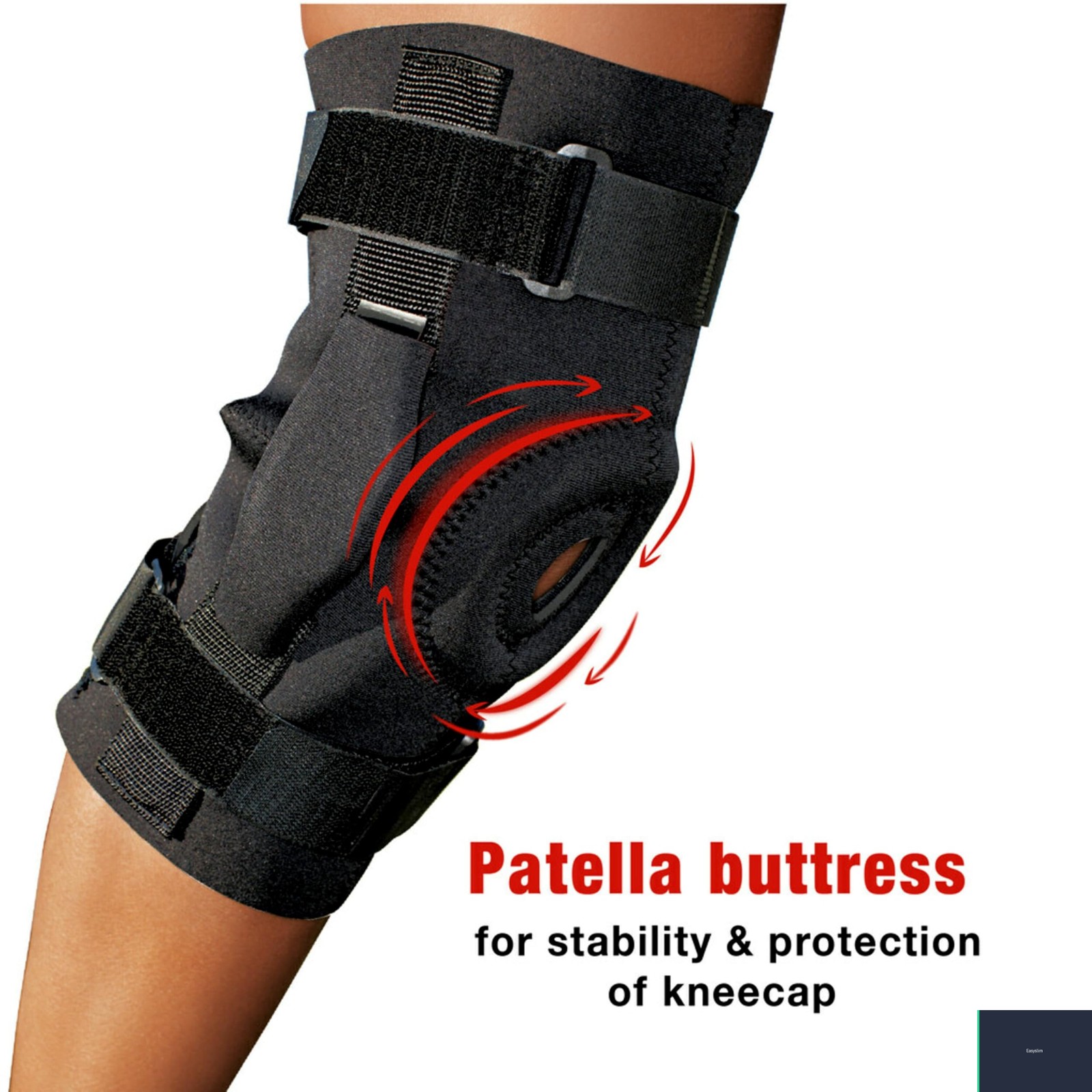 Hinged Knee Brace Dual Pivot Adjustable Straps One Size Fits Most