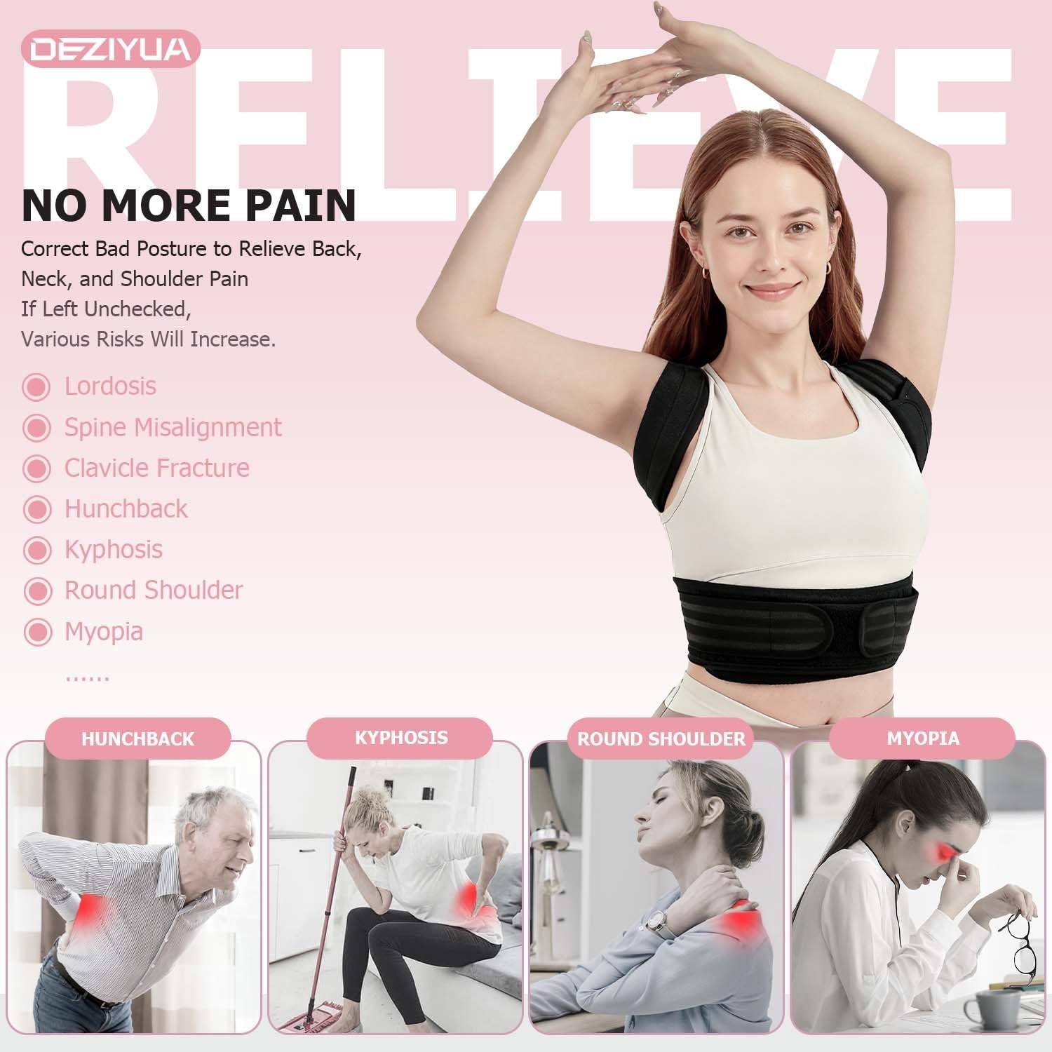 Deziyua Posture Corrector Back Brace For Women And Men Shoulder Straightener