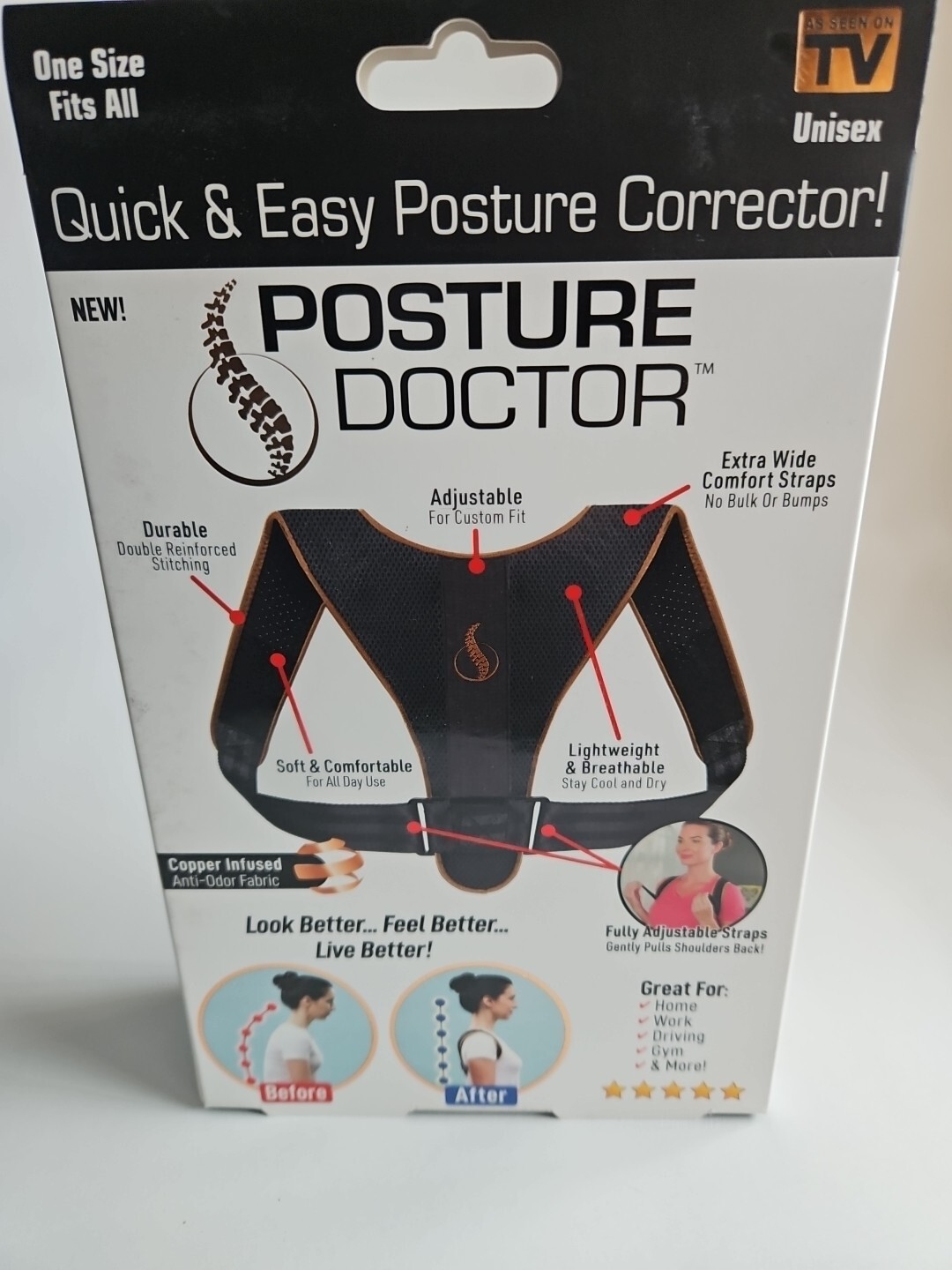 Posture Doctor Quick & Easy Adjustable Posture Corrector – Unisex – ASOTV