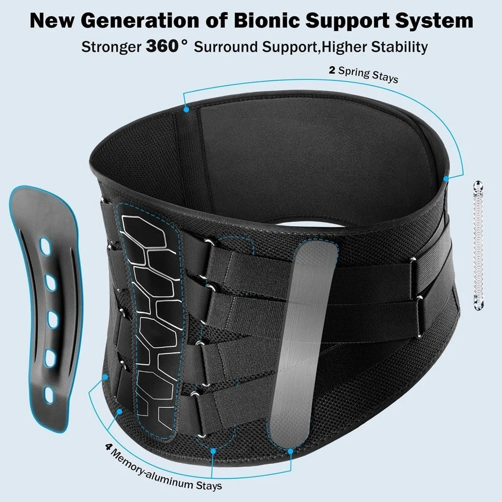 Lower Back Support Belt Lumbar Brace Sciatica Pain Relief Adjustable Soft Pad