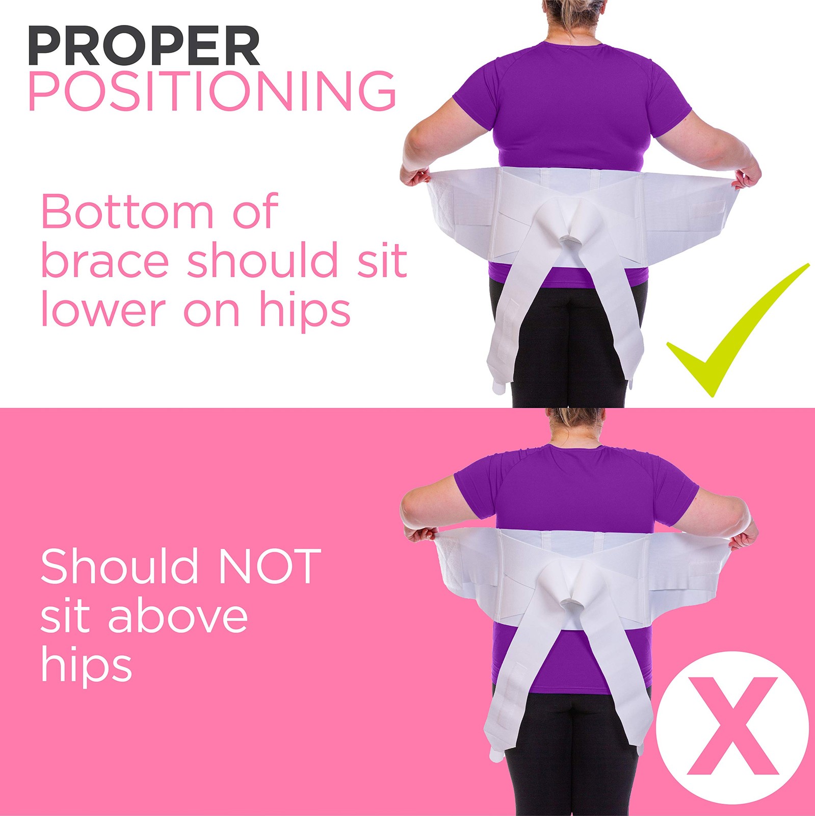 BraceAbility Plus Size Women’s Back Brace for 2X-Large (Pack of 1), White
