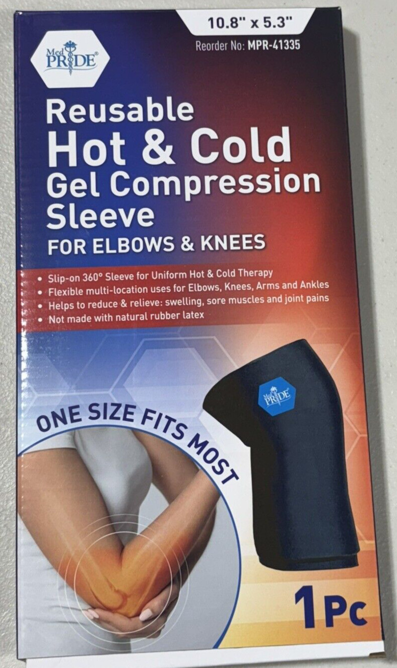 MED PRIDE Reusable Hot & Cold Gel Compression Sleeve For Elbows, Arms, Knees NEW