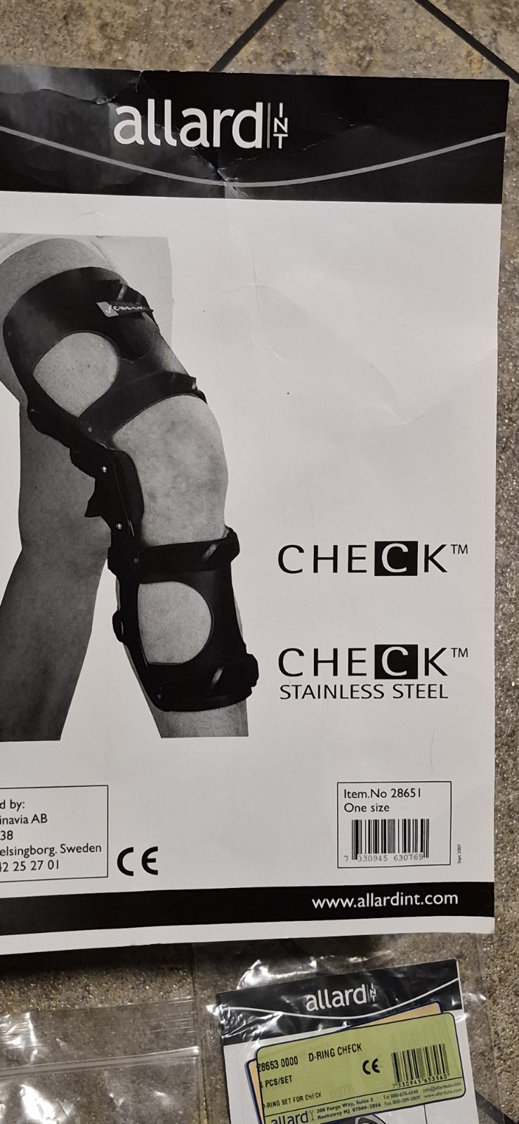 Allard Check Stainless Steel Hyperextension Orthosis Knee Leg Brace 28651