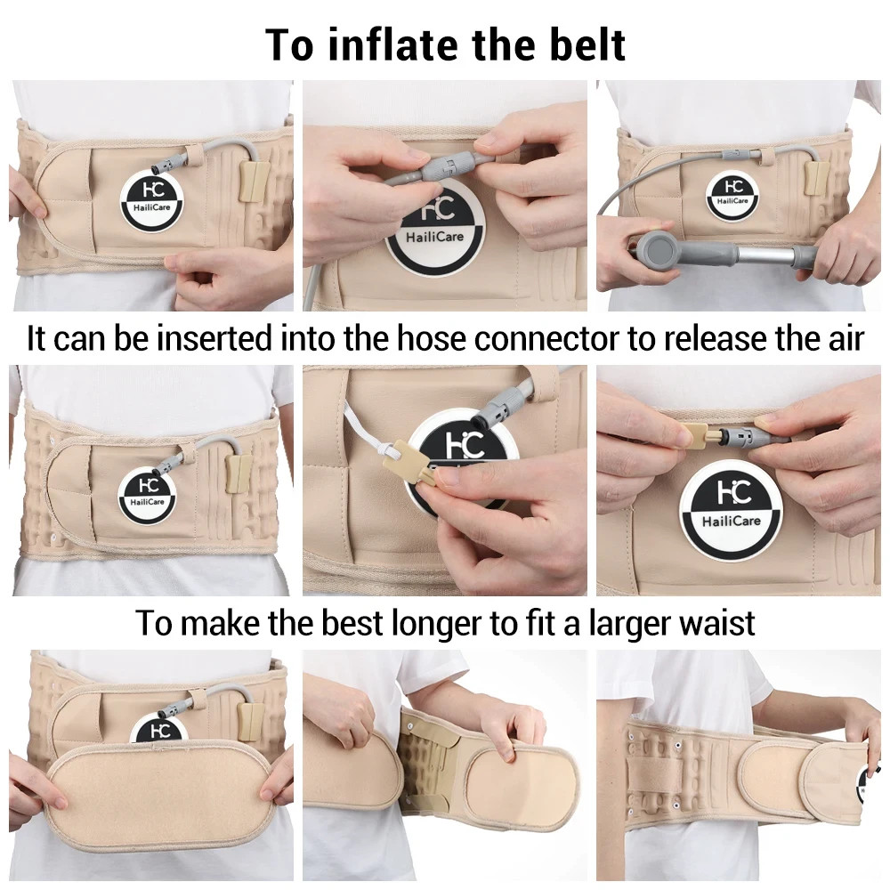 Inflatable Lumbar Belt Decompression Back Pain Relief Hernia