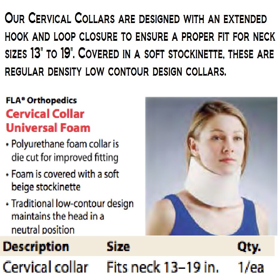 FLA Universal Cervical Collar Regular Density 3.25 In. Beige