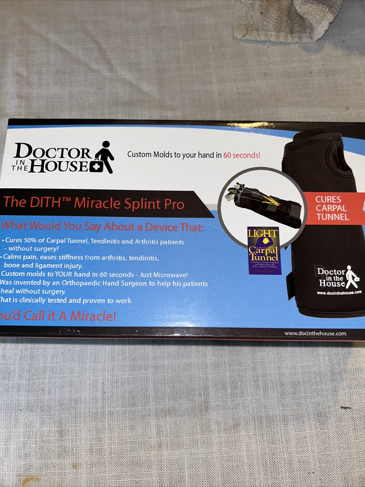 Doctor In The House, The (DITH) Miracle Splint Pro Carpal Tunnel RIGHT HAND NEW