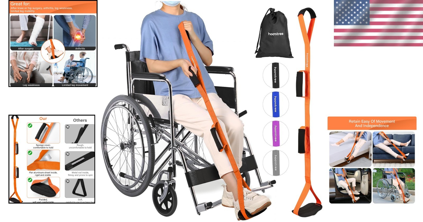 Durable Lightweight Leg Lifter with Padded Grip – Ideal for Recovery and Therapy