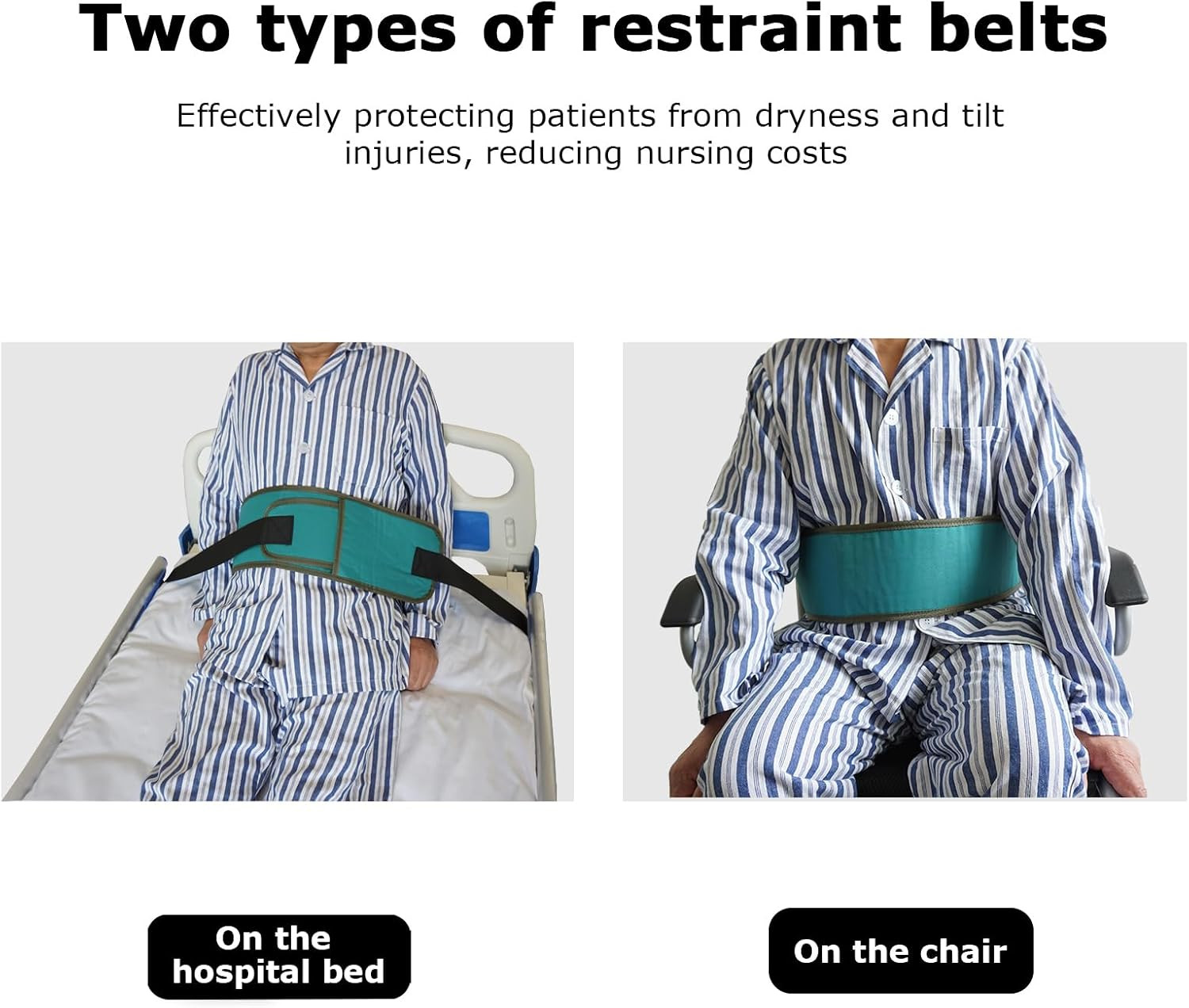 Bed Restraint Strap for Elderly, Adjustable Bed Restraint Belt Wheelchair Seat S