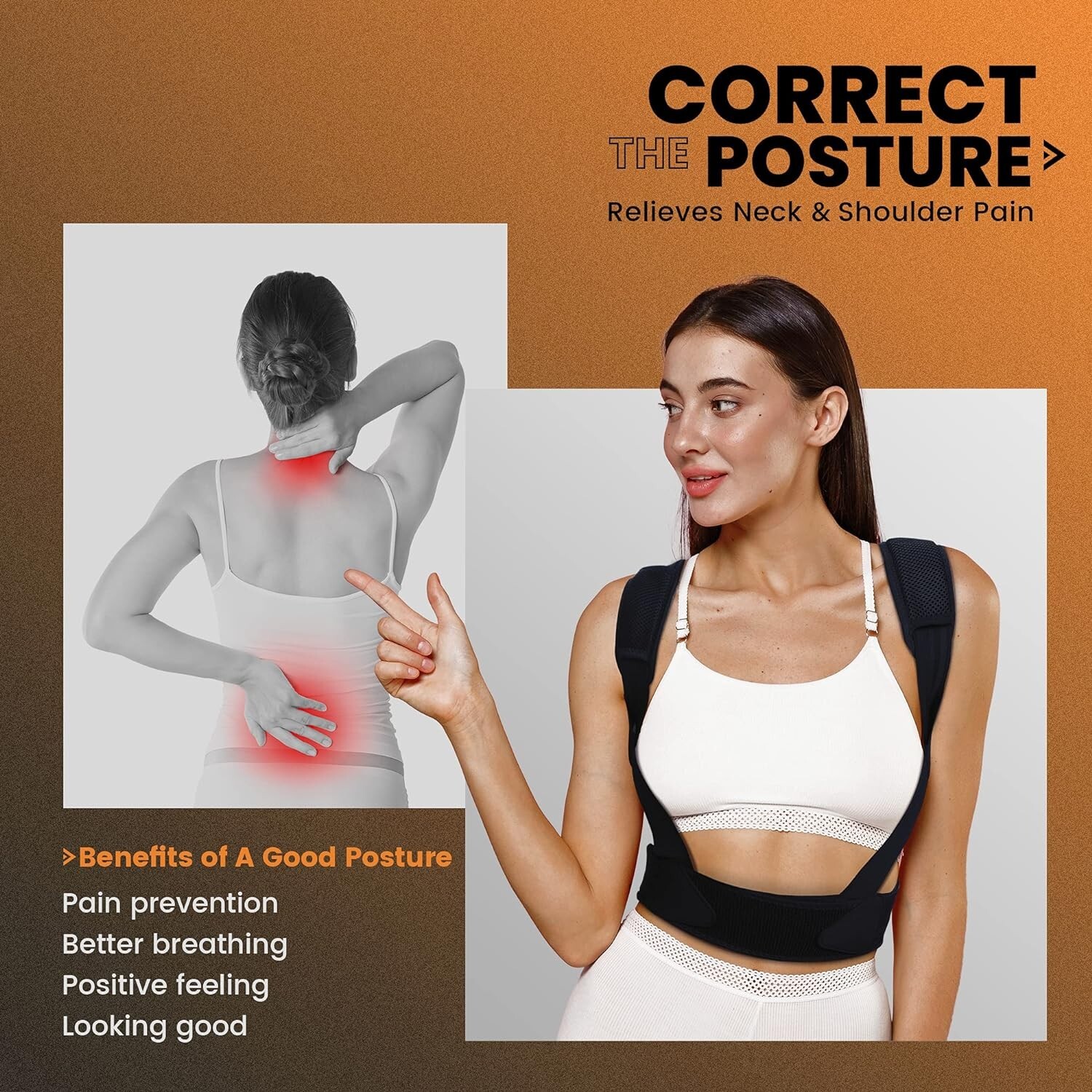 Breathable Posture Corrector for Spine, Back, Neck – Improves Posture – L/XL
